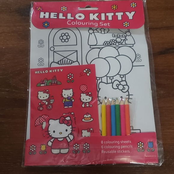 Hello Kitty | Other | 22 Hello Kitty Coloring Kit With 8 Sheets 6 ...